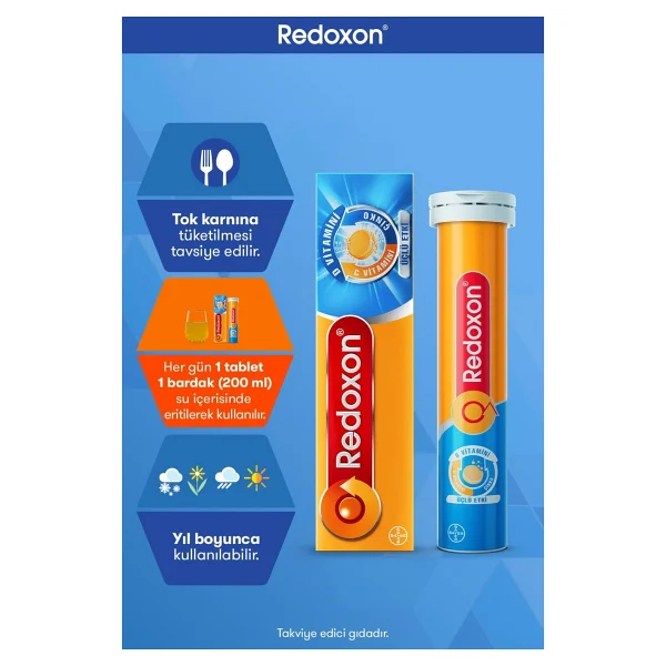 Redoxon Kids+ Redoxon Üçlü Etki 15 Efervesan Tablet (Aile Paketi) I C Vitamini, D Vitamini ve Çinko İçeren Takviye Edici - Görsel 8
