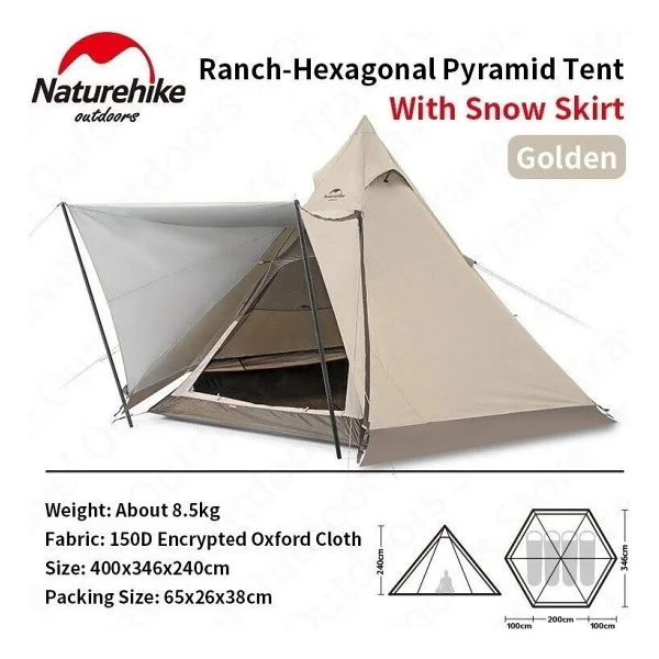 Naturehike Mogol Glamping 4 Kişilik Piramid Çadır - Görsel 4