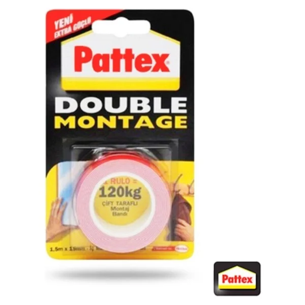 Pattex Double Montage Çift Taraflı Montaj Bandı 120 Kg Kapasiteli - Görsel 2
