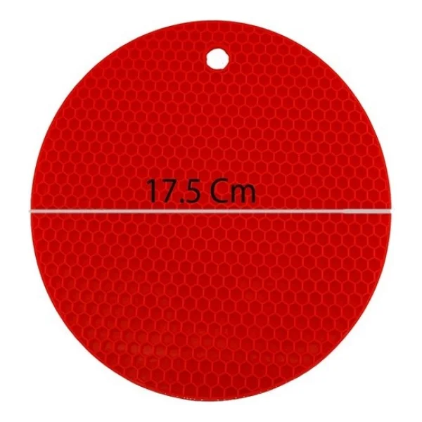 Holly Home Silikon Nihale, Petek Desenli Kalburbastı Kalıbı, Tutacak Kırmızı Çap: 17,5cm - Görsel 2