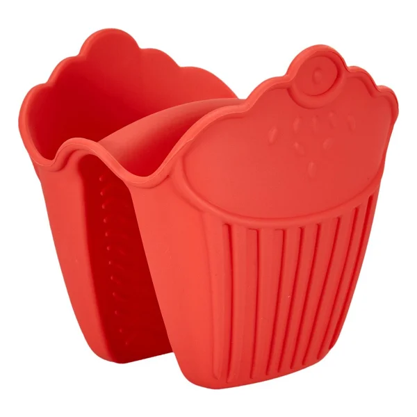 Holly Home 2'li Silikon Cupcake Kırmızı Fırın Eldiveni, Tepsi Tutacağı, Mikrodalga Tutacak, Yanmaz Eldiven - Görsel 2