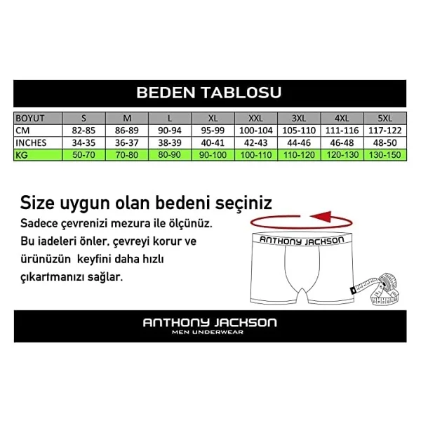 Anthony Jackson Premium Eddy 6'lı Erkek Boxer - Görsel 2