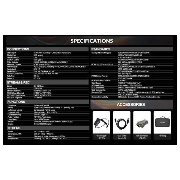 Avmatrix Shark S6 6-CH HDMI/SDI Video Mikseri - Görsel 5