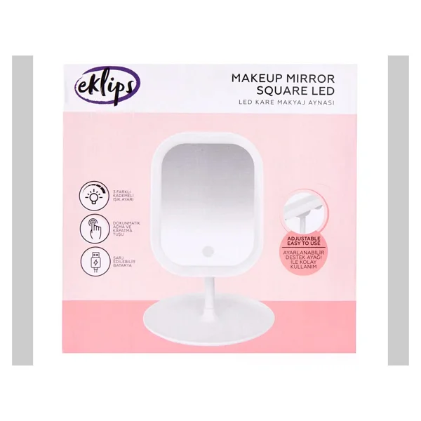 Eklips Makyaj Aynası Kare Led - Görsel 3