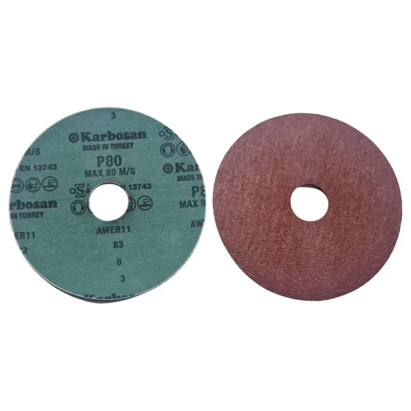 Karbosan Awer11 V115 80 Kum Vulkanize Fiber Zımpara Dayanıklı Ve Uzun Ömürlü Zımparalama 10 Adet Kırmızı - Görsel 2