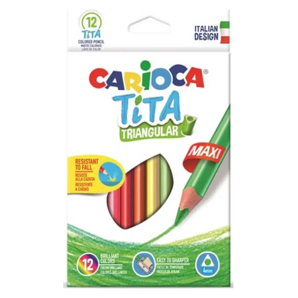 Carioca Tita Üçgen 12'li Jumbo Kuru Boya Seti - Görsel 4