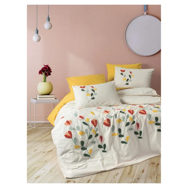 Cotton Box Puff Nella Nakışlı Çift Kişilik Nevresim Takımı - Görsel 4
