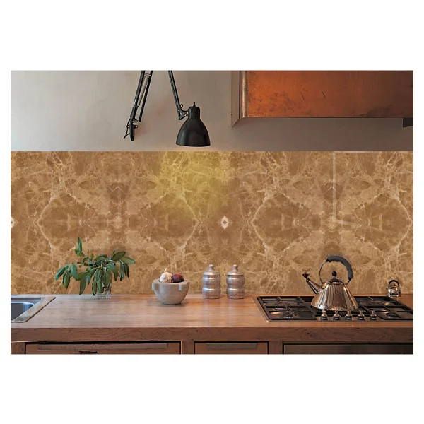 Tink Kendinden Yapışkanlı Açık Kahverengi Mermer Desenli Pvc Panel 41X62 cm (12 Adet) 3 M2 - Görsel 4