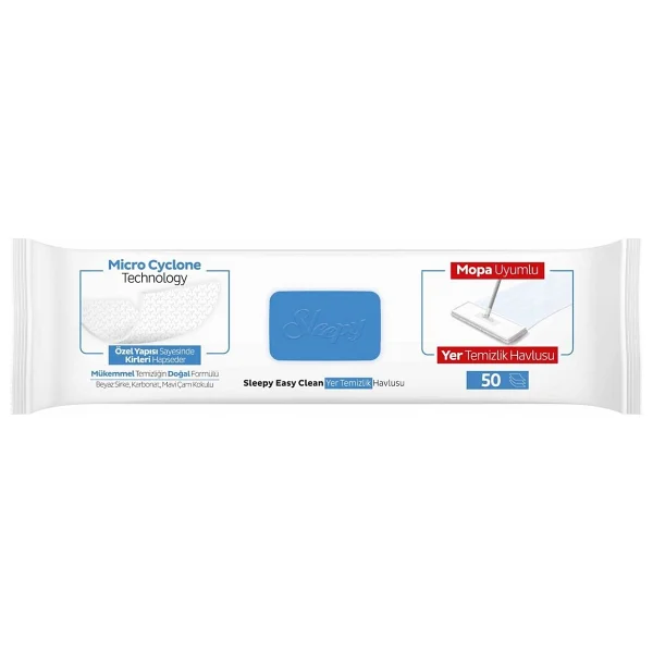 Sleepy Easy Clean Çamaşır Suyu Katkılı Mopa Uyumlu Yer Temizlik Havlusu 50 Yaprak - Görsel 2