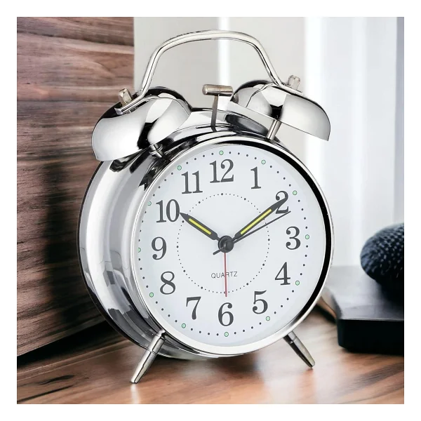 Valkyrie Akar Saniyeli Nostaljik Büyük Boy Masa Çalar Saat Yüksek Alarm Sesi 16,5cm Hediyelik Işıklı Parlak Akrep Yelkovan - Görsel 8
