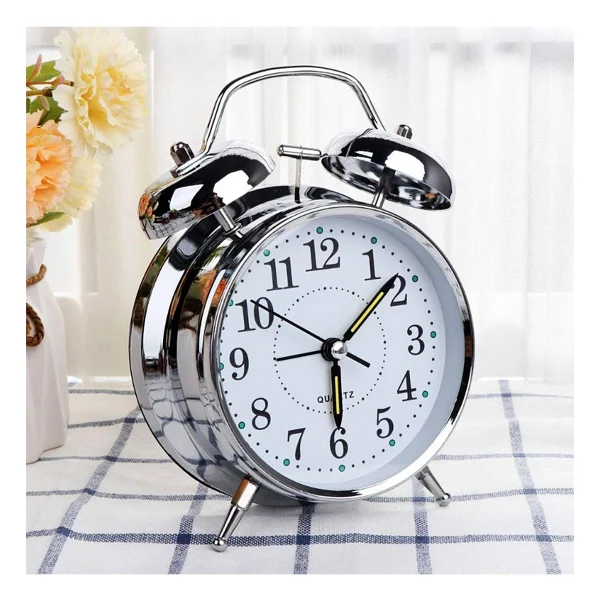 Valkyrie Akar Saniyeli Nostaljik Büyük Boy Masa Çalar Saat Yüksek Alarm Sesi 16,5cm Hediyelik Işıklı Parlak Akrep Yelkovan - Görsel 2