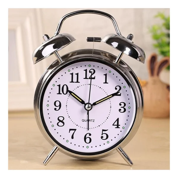 Valkyrie Akar Saniyeli Nostaljik Büyük Boy Masa Çalar Saat Yüksek Alarm Sesi 16,5cm Hediyelik Işıklı Parlak Akrep Yelkovan - Görsel 4