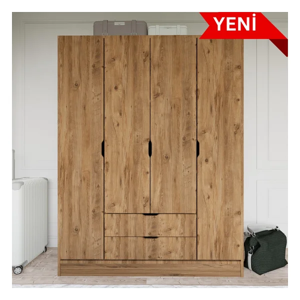 Midoser Atlas 2 Çekmeceli 4 Kapaklı Gardırop - Görsel 6