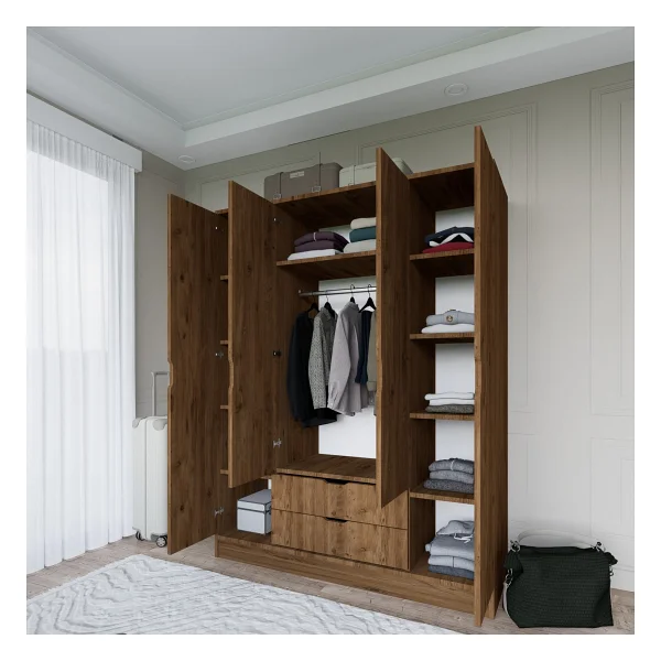 Midoser Atlas 2 Çekmeceli 4 Kapaklı Gardırop - Görsel 10
