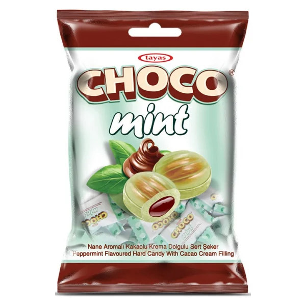 Tayaş Choco Mint Nane Aromalı Kakao Krema Dolgulu Sert Şeker 1 kg Poşet Helal ve Vejetaryen - Görsel 5