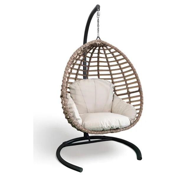 Monalin Home Garden Sofya Classic Rattan El Örgüsü Bahçe & Balkon & Teras Salıncağı - Kahverengi - Görsel 6