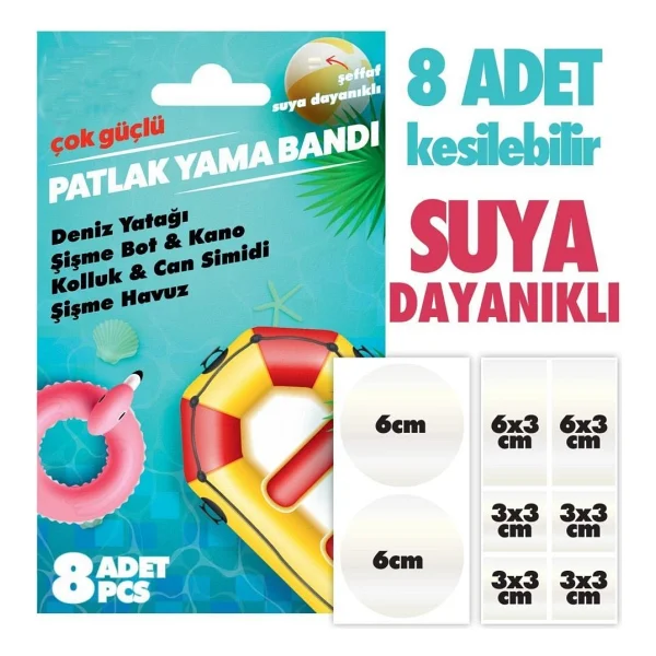 Geseus Patlak Yama Bandı Deniz Yatağı,şişme Bot,kano,şişme Havuz,can Simidi Tamir Bandı Beyaz - Görsel 4