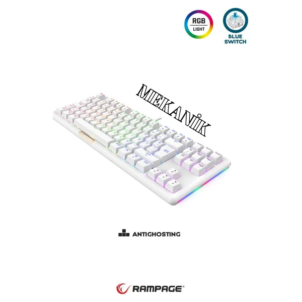Rampage Claw TKL Blue Switch Kablolu Mekanik Oyuncu Klavyesi - Görsel 4