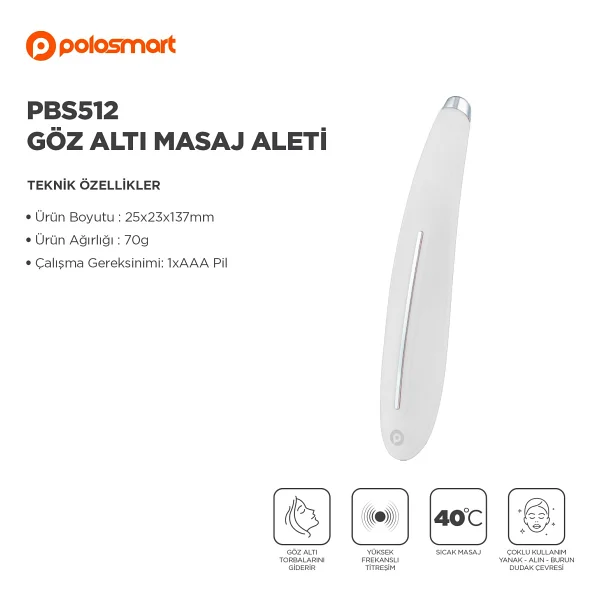 PoloSmart PBS512 Pilli Göz Altı Masaj Aleti - Görsel 4