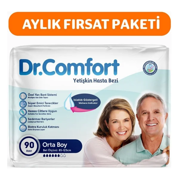 Dr.Comfort Belbantlı Orta Boy M 30'lu 3 Adet Hasta Bezi - Görsel 4