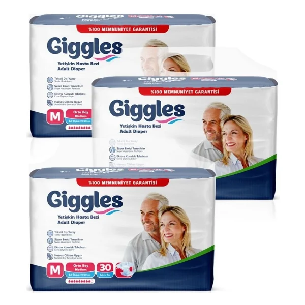 Giggles Belbantlı Orta Boy M 30'lu 3 Adet Hasta Bezi - Görsel 2