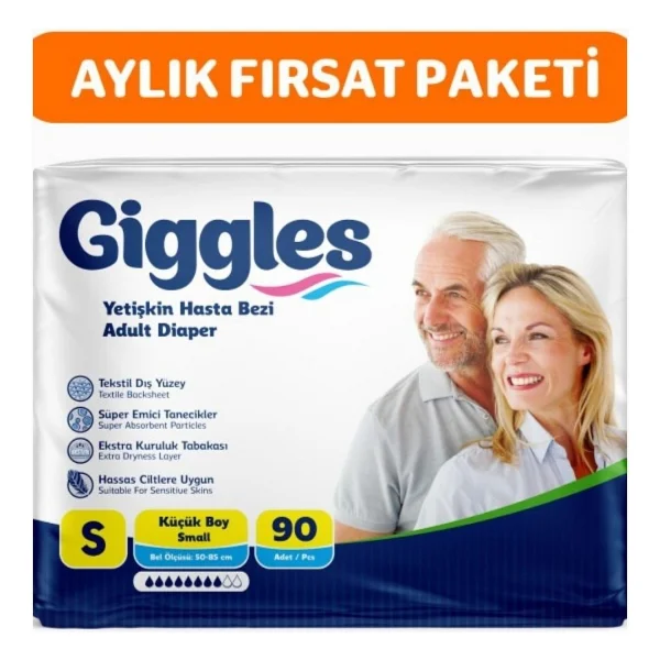 Giggles Belbantlı Orta Boy M 30'lu 3 Adet Hasta Bezi - Görsel 5