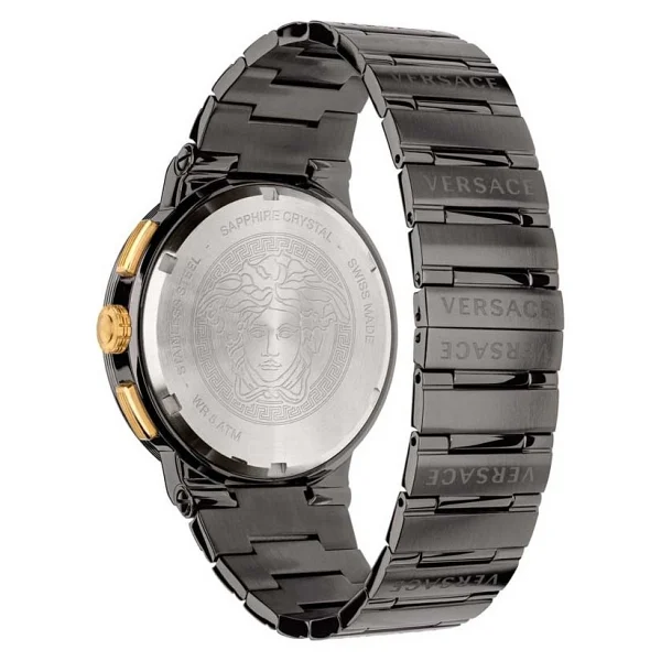 Versace Greca Logo Chrono VRSCVEZ900521 Çelik Kordon Antrasit Erkek Kol Saati - Görsel 3