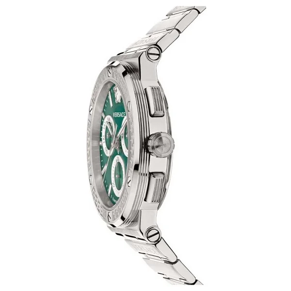 Versace Greca Logo Chrono VRSCVEZ900121 Çelik Kordon Yeşil Erkek Kol Saati - Görsel 7
