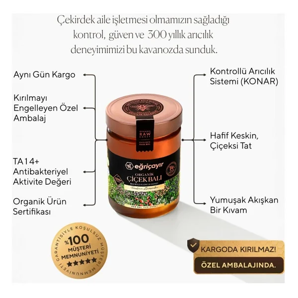 Eğriçayır Organik Çiçek Balı 850 gr - Görsel 5