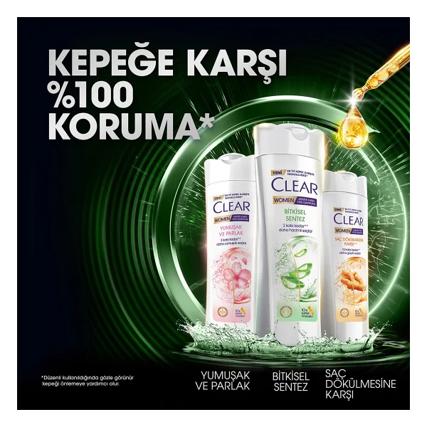 Clear Women Bitkisel Sentez 350 ml Kepek Şampuanı - Görsel 9