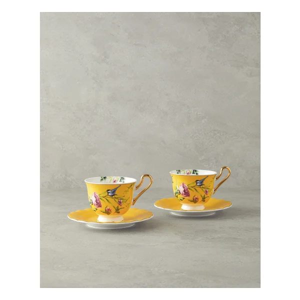 English Home Vanilla New Bone China Sarı 2 Kişilik Kahve Fincan Takımı - Görsel 2