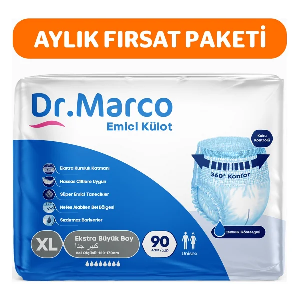 Dr. Marco Emici Külot Büyük Boy L 30'lu 3 Adet Hasta Bezi - Görsel 5