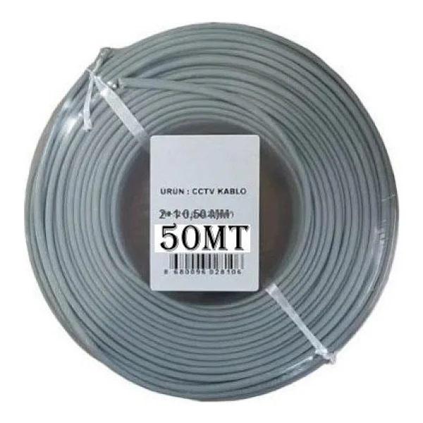 Bises 50 Metre Kaliteli 2+1 0,50 mm Cctv Güvenlik Kamera Kablosu - Görsel 2