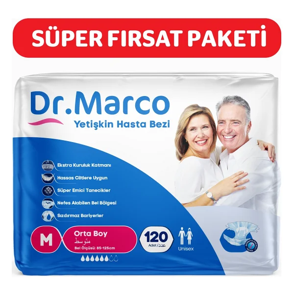 Dr. Marco Belbantlı Orta Boy M 30'lu 4 Adet Hasta Bezi - Görsel 4