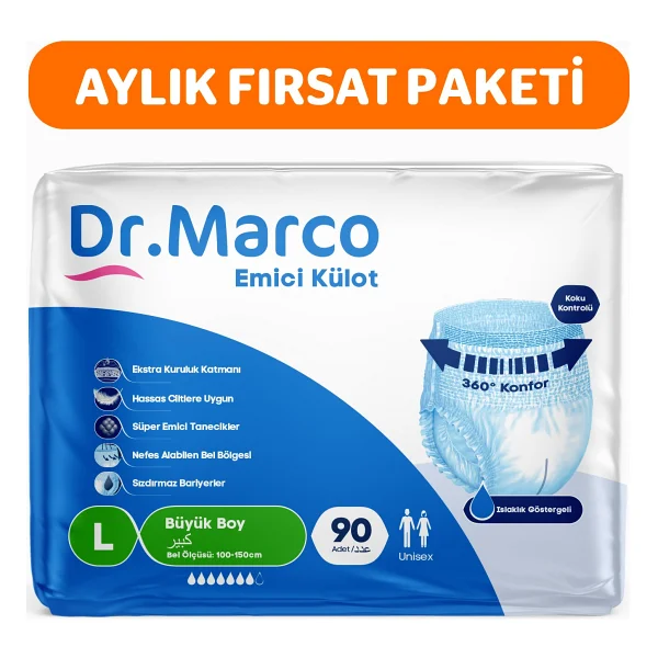 Dr. Marco Emici Külot Büyük Boy L 30'lu 3 Adet Hasta Bezi - Görsel 3