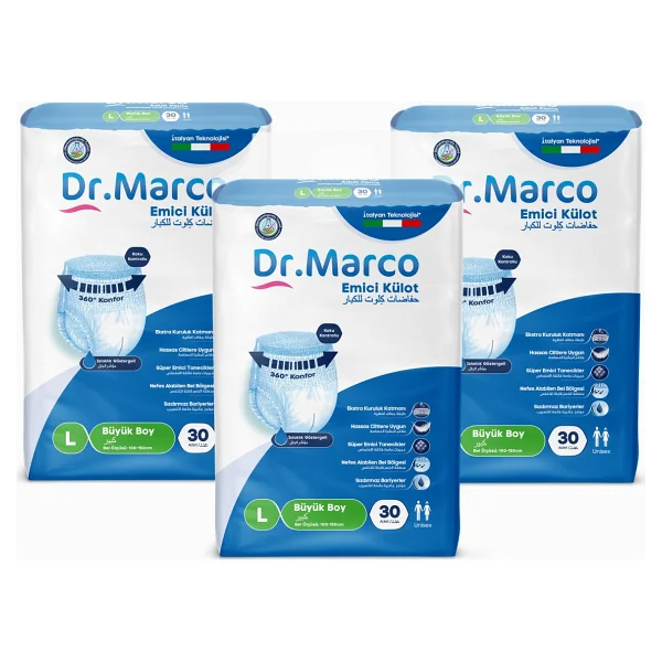 Dr. Marco Emici Külot Büyük Boy L 30'lu 3 Adet Hasta Bezi - Görsel 2