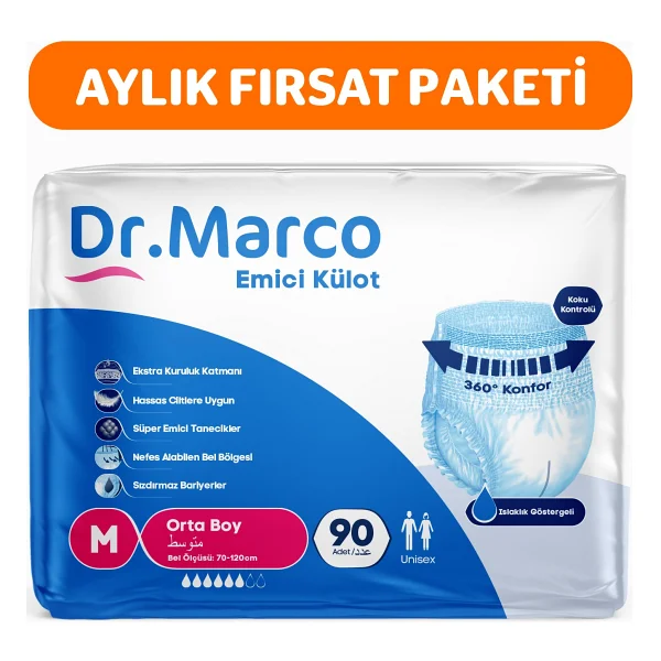 Dr. Marco Emici Külot Büyük Boy L 30'lu 3 Adet Hasta Bezi - Görsel 4