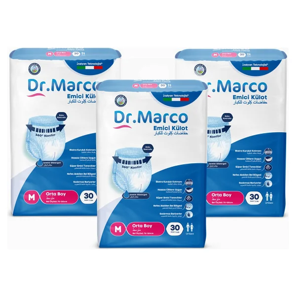 Dr. Marco Emici Külot Büyük Boy L 30'lu 3 Adet Hasta Bezi - Görsel 6