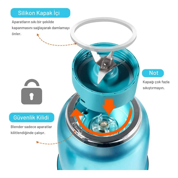 Yui M-18 3'ü 1 Arada Retro 300 W Smoothie Blender Set - Görsel 7