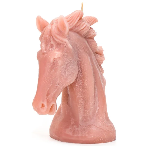 MİSSİ Dekoratif Büyük Soft Pembe At Mum (24 cm) - Görsel 2