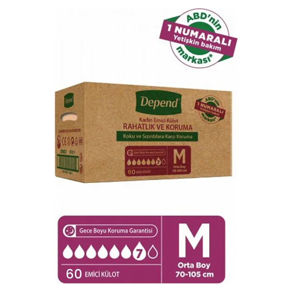 Depend Emici Külot Kadın Orta Boy M 10'lu 6 Adet Hasta Bezi - Görsel 5