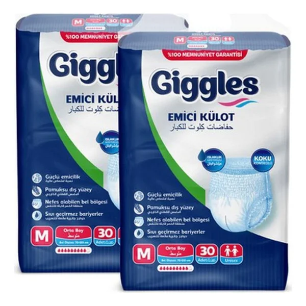 Giggles Emici Külot Orta Boy M 30'lu 2 Adet Hasta Bezi - Görsel 4