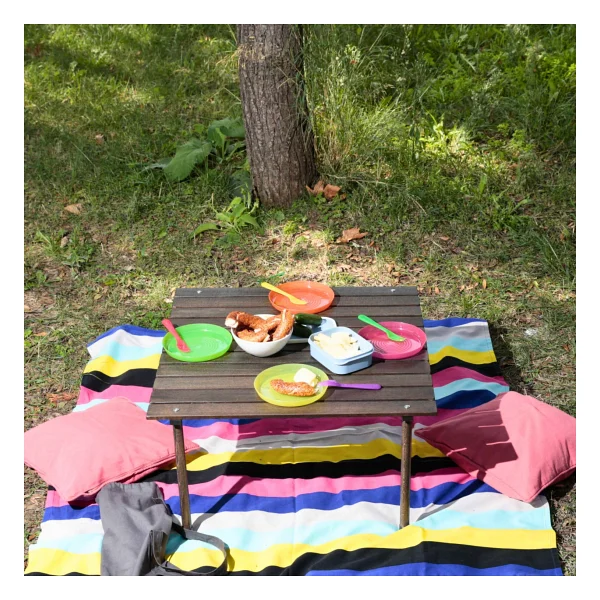 Bag The Joy 70x70 cm Antrasit Ahşap Rulo Katlanır Kamp Masası - Görsel 8