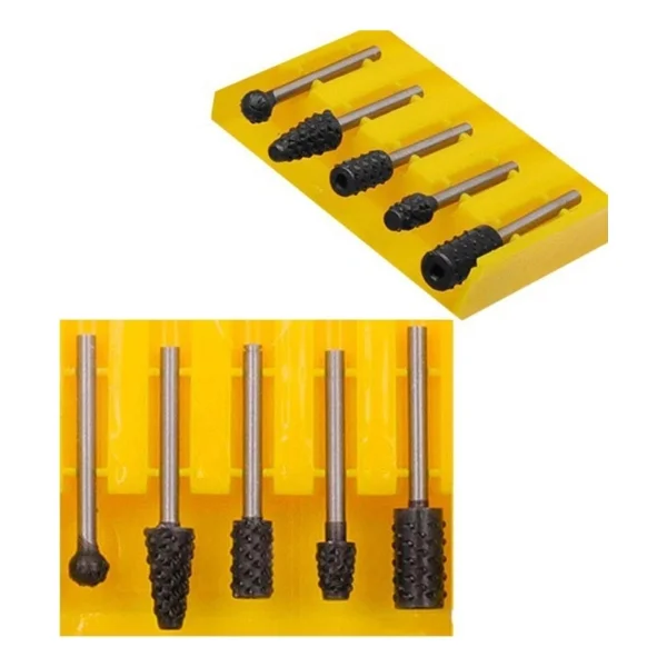 Depolife 5 Parça Hss Ahşap Için Törpü Freze Uç Seti Dremel Benzeri Gravür Makinası Için Kalıpçı 3.17MM Sap - Görsel 4