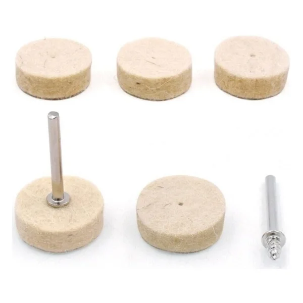 Depolife Polisaj Cila Parlatma Keçesi Yün Matkap Ucu Keçe Dremel 13 mm Toplam 21 Adet Keçe + 2 Aparat - Görsel 5