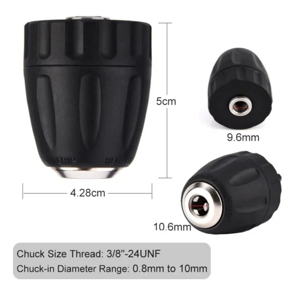Depolife Şarjlı Matkap Uyumlu Mandren 1-10MM 3-8mm Profesyonel Kullanım Otomatik Anahtarsız Süpra Mandren - Görsel 4