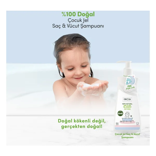 Incia Doğal Bebek ve Çocuk Jel Şampuan 350 ml 2 Adet - Görsel 6