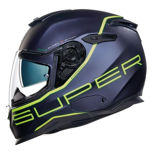 Nexx SX.100 Superspeed Mavi Yeşil Full Face Motor Kaskı - Görsel 2
