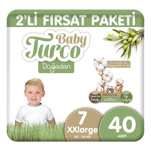 Baby Turco Doğadan 7 Numara XX Large 40'lı Bebek Bezi - Görsel 8