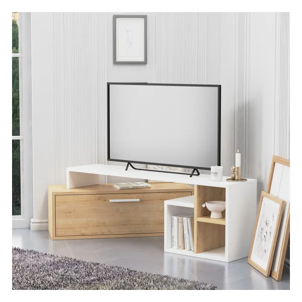 lagomood KARAMEL TV Ünitesi Beyaz Meşe - Görsel 6